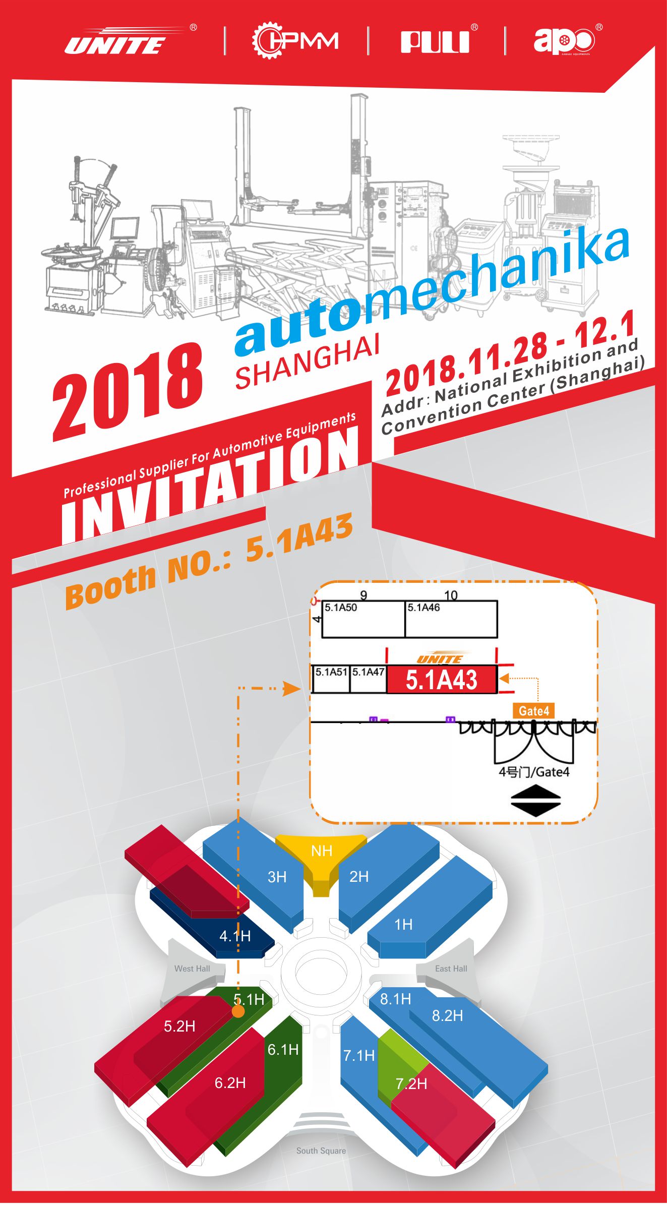 Unite Automotive 2018 AutoMeachanika Shanghai Invitation